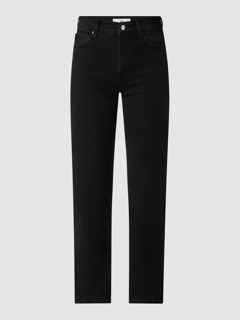 Straight Fit Jeans mit Stretch-Anteil Modell 'Premium' in schwarz