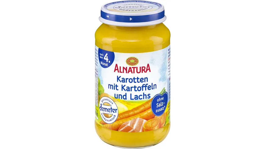 Alnatura Bio Karotten mit Kartoffeln & Lachs Babygläschen 190 g