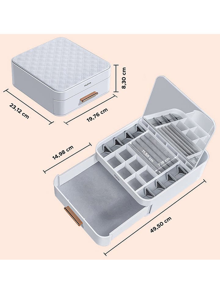 Joybos Schmuckkasten in Weiß - (B)19 x (H)8,3 x (T)23 cm günstig kaufen onesize