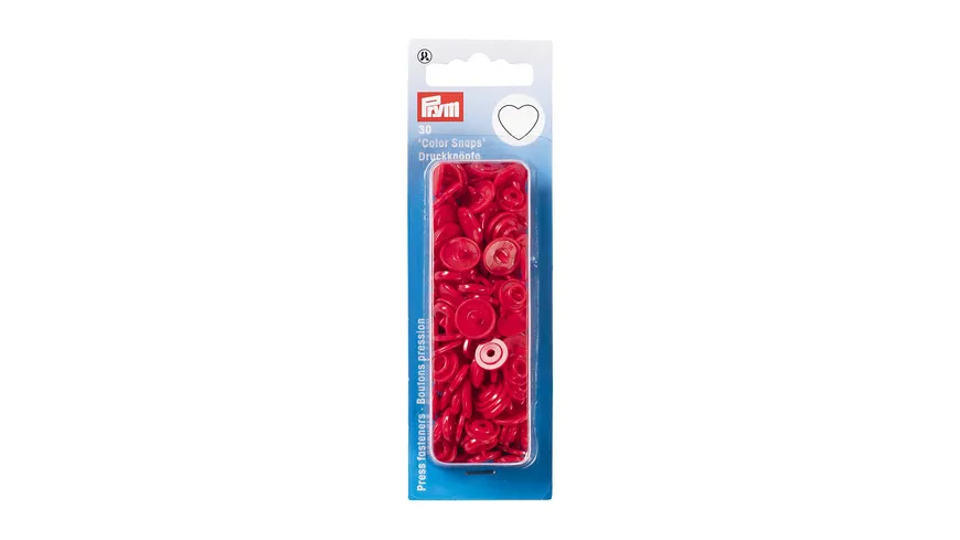 Prym nähfreie Druckknöpfe Color Snaps Herz rot