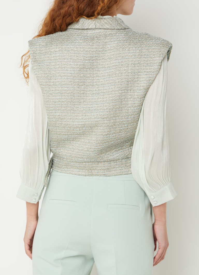 Aaiko  Letica gilet van tweed met strikceintuur