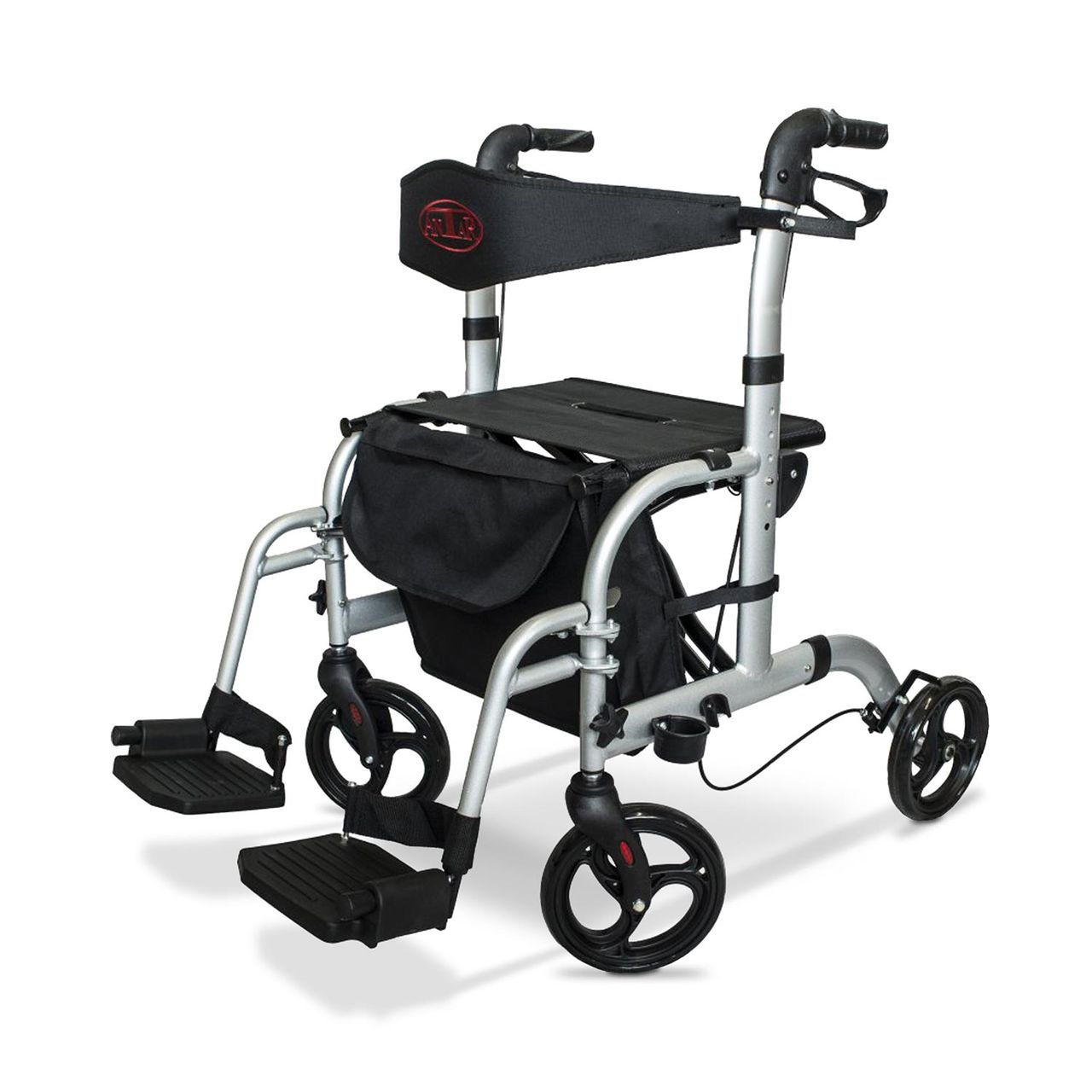ANTAR Alu Vierrad-Rollator mit einklappbaren Fußstützen AT51005