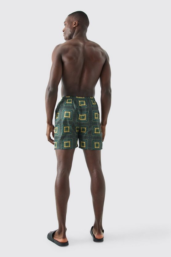 Mittellange Badehose mit Print