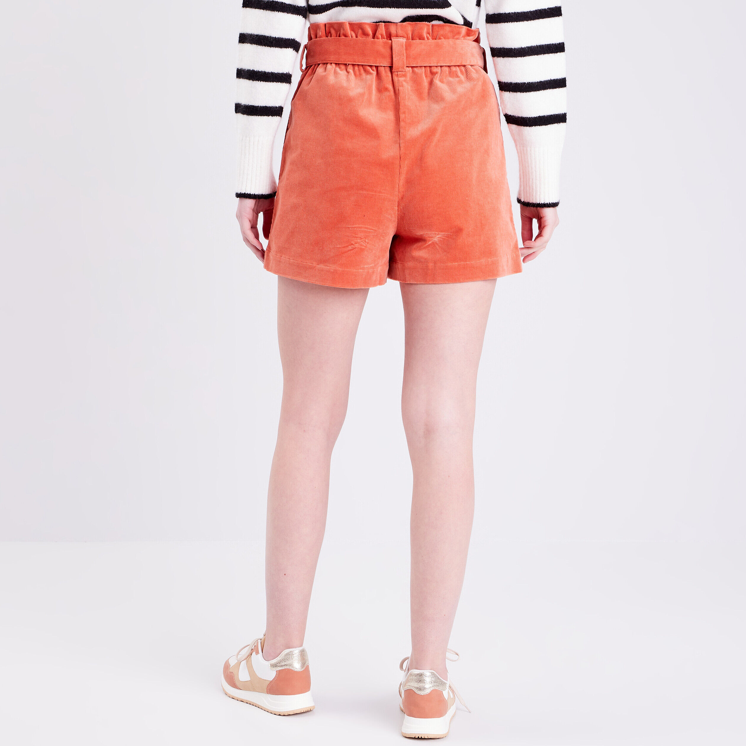Short paperbag velours jaune moutarde femme | Cache Cache