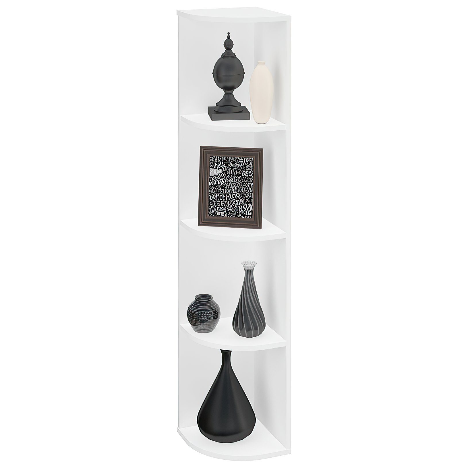 Polini Home Raumteilerregal Polini Eckregal Standregal Bücherregal fächerförmig 4 Fach Regal i