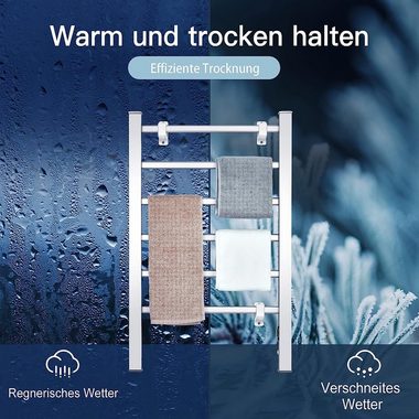 KOMFOTTEU Heizkörper 2 in 1 elektrischer Handtuchwärmer, Badheizkörper 100W