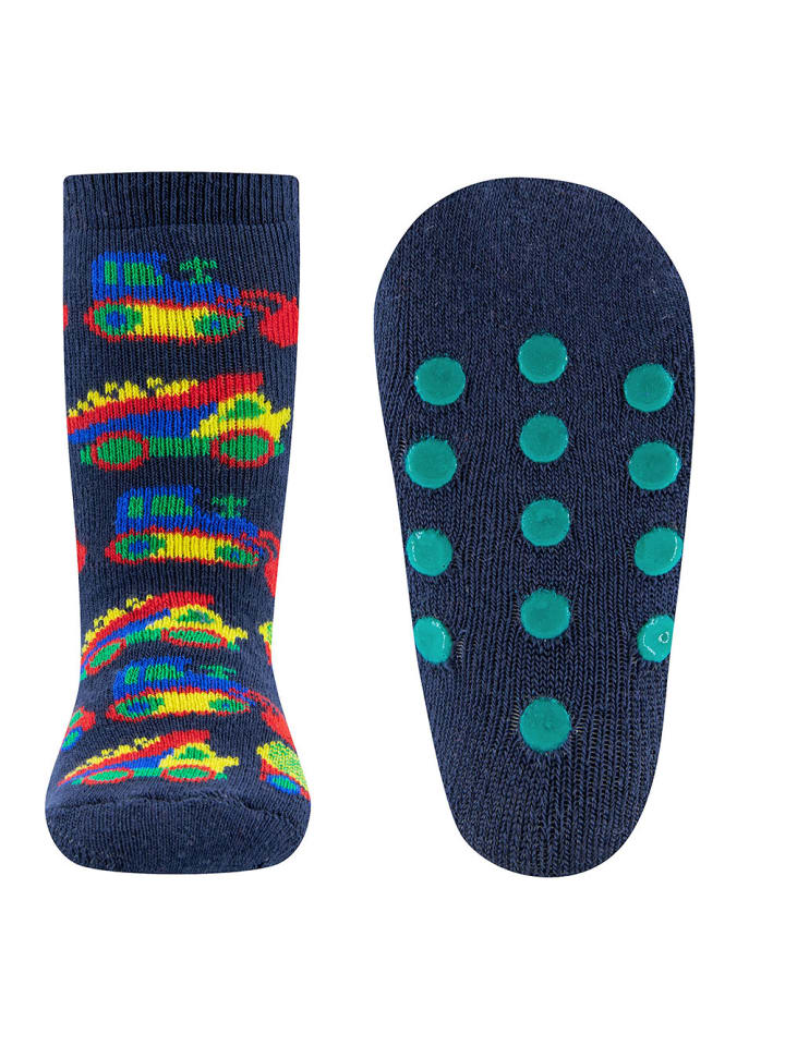 ewers Stoppersocken ABS Auto allover/Auto/Tiger in blau günstig kaufen