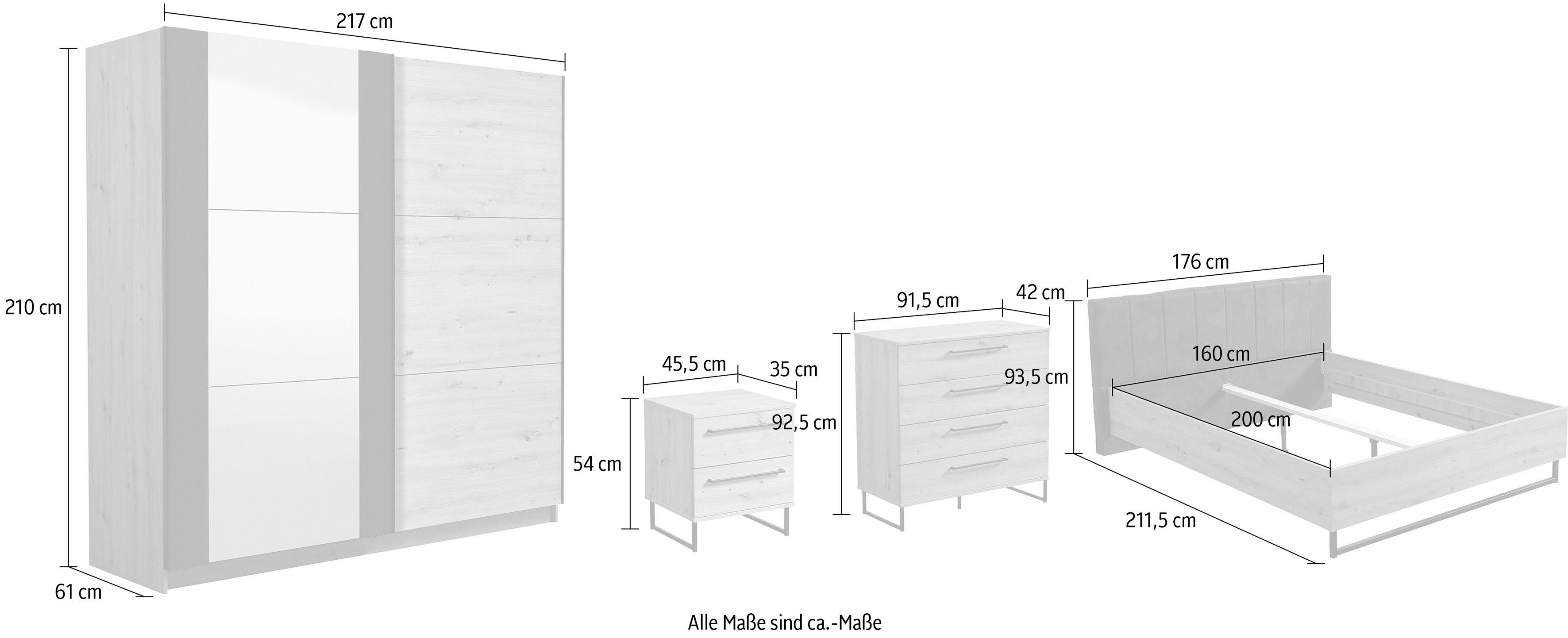 INOSIGN Schlafzimmer-Set Sardinia, (Set, 5-St)