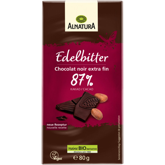 Alnatura Bio Edelbitter Schokolade 87% 80G
