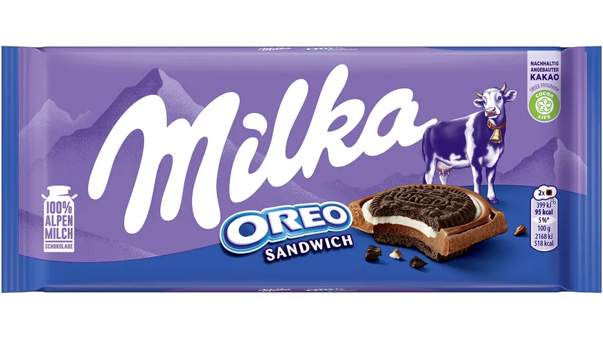 Milka Schokoladentafel Oreo Sandwich 92 g