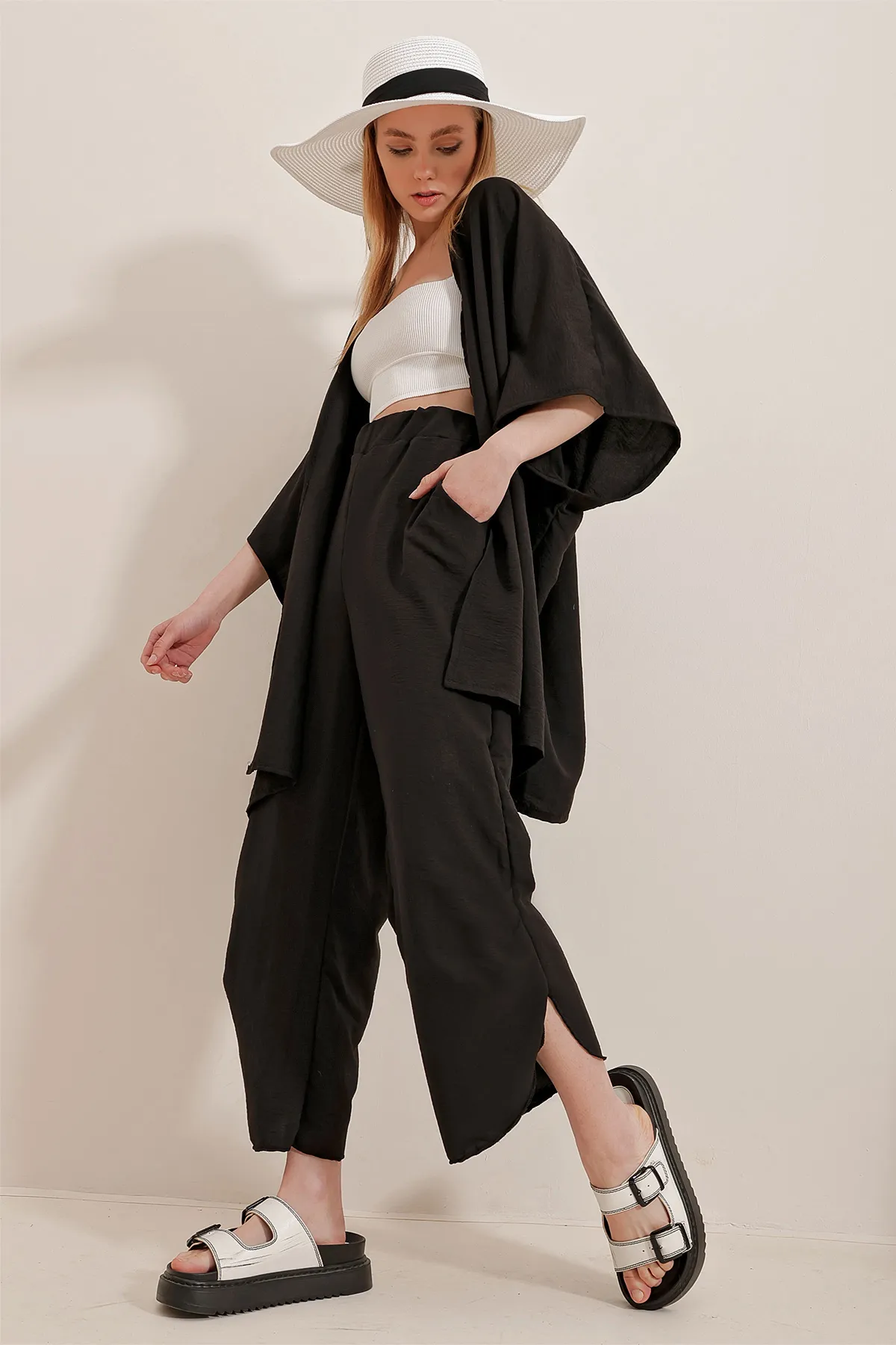 Trend Alaçatı Stili  Zweiteiler - Schwarz - Regular Fit