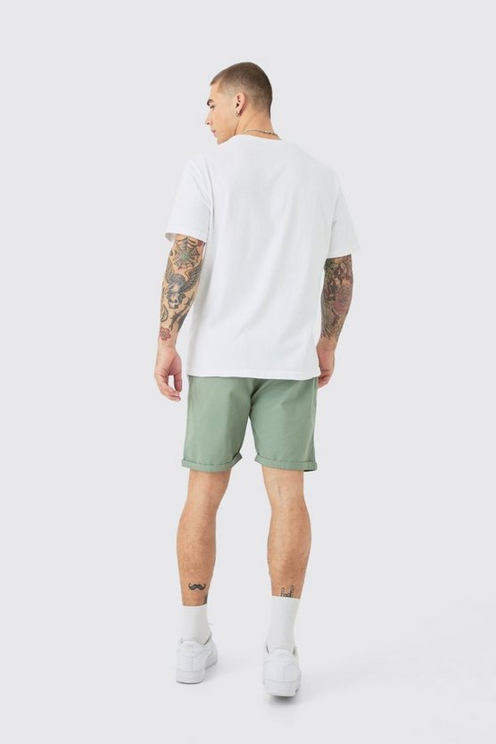 Slim-Fit Bermuda-Shorts mit elastischem Bund