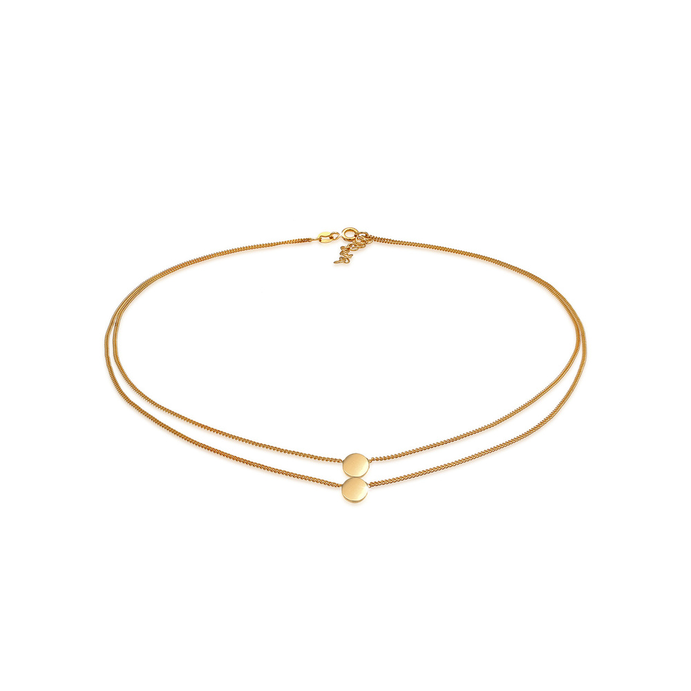 Elli Elli Collier Ladies Choker Layer Circle Geo Look Blogger Trend en argent sterling collier