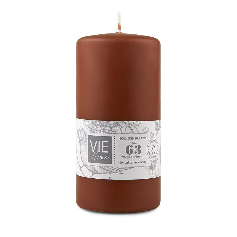 Vie Home Kubbelys 63 time 6,8x14 cm parafin m/terracotta