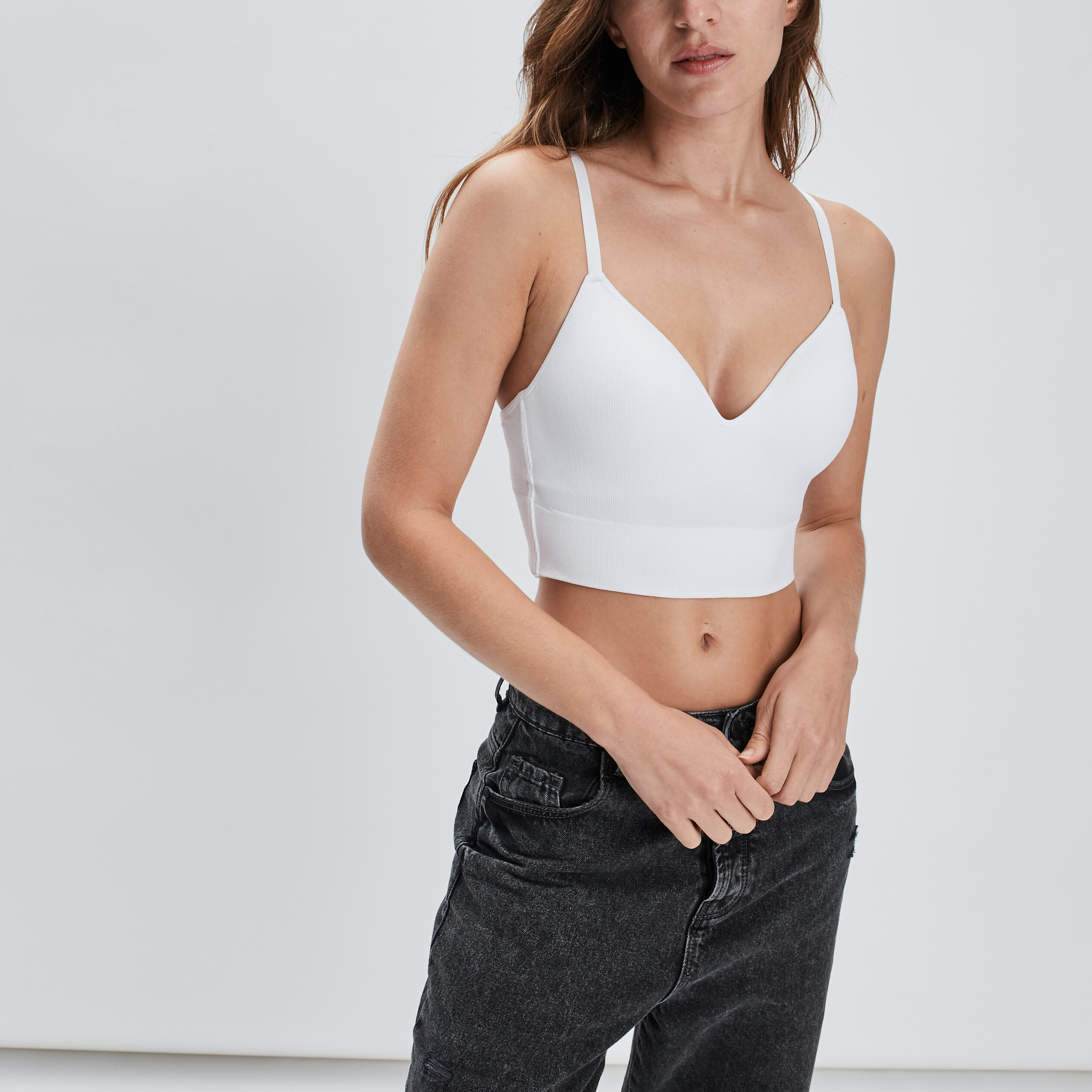 Brassière microfibre à coque blanc femme | La Halle