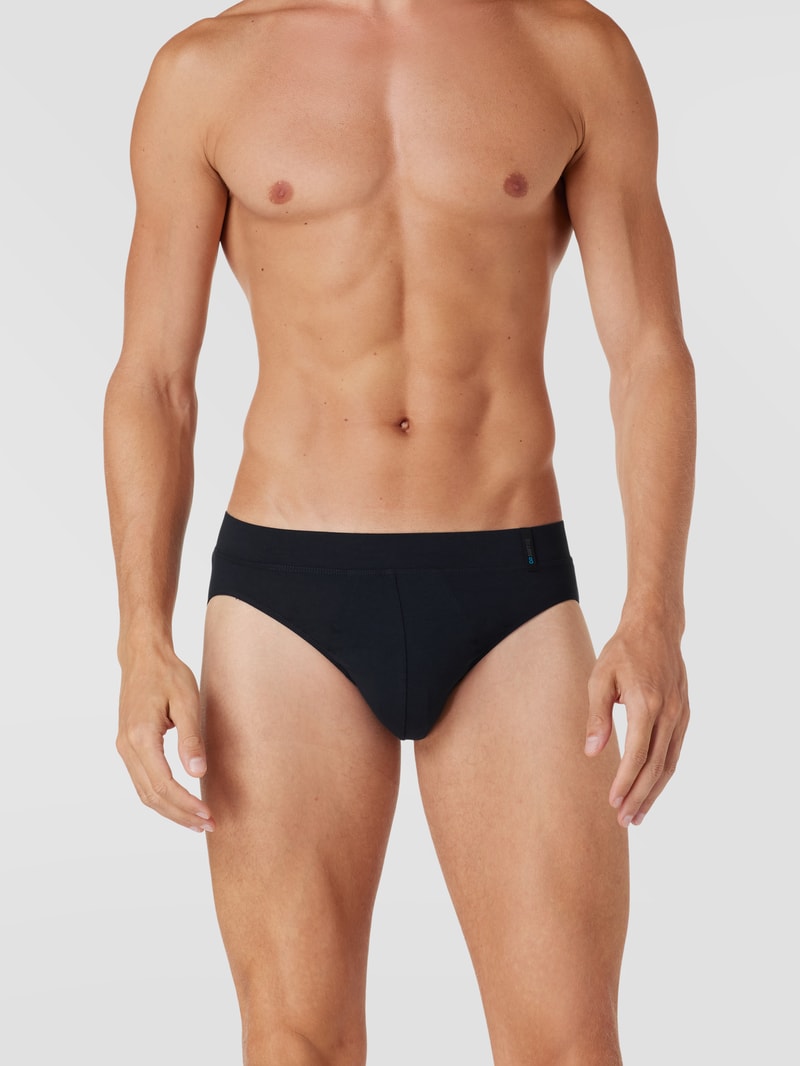 Slip mit Steppnähten in schwarz