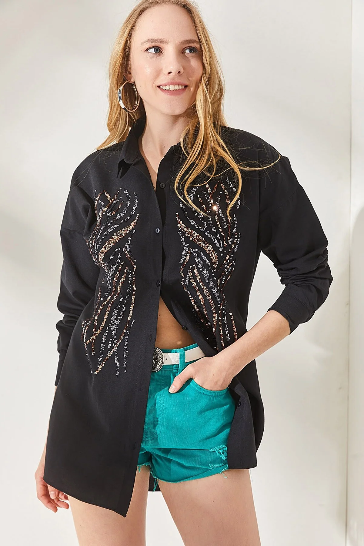 Olalook  Hemd - Schwarz - Oversized