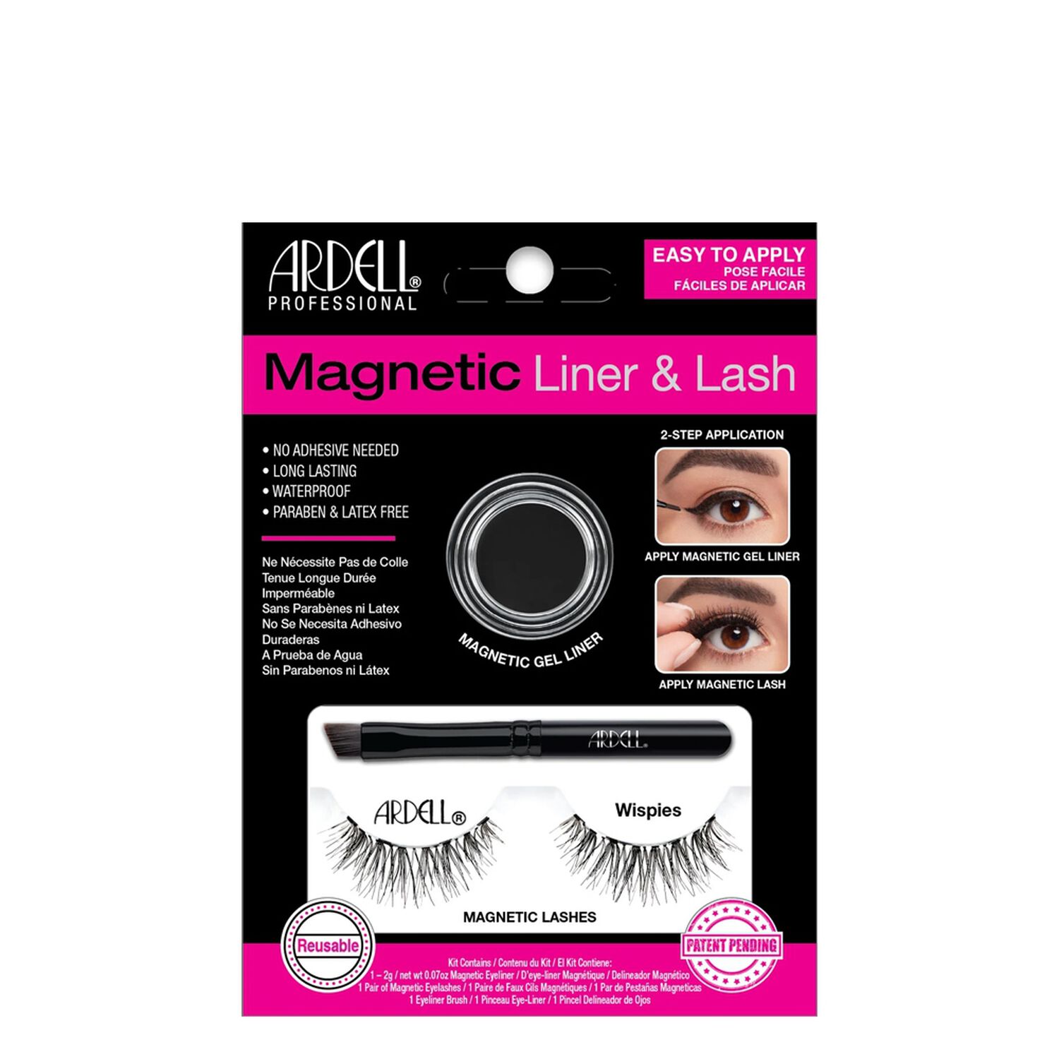 Ardell Eye-Liner + Faux-Cils Magnétiques Kit Wispies Noir