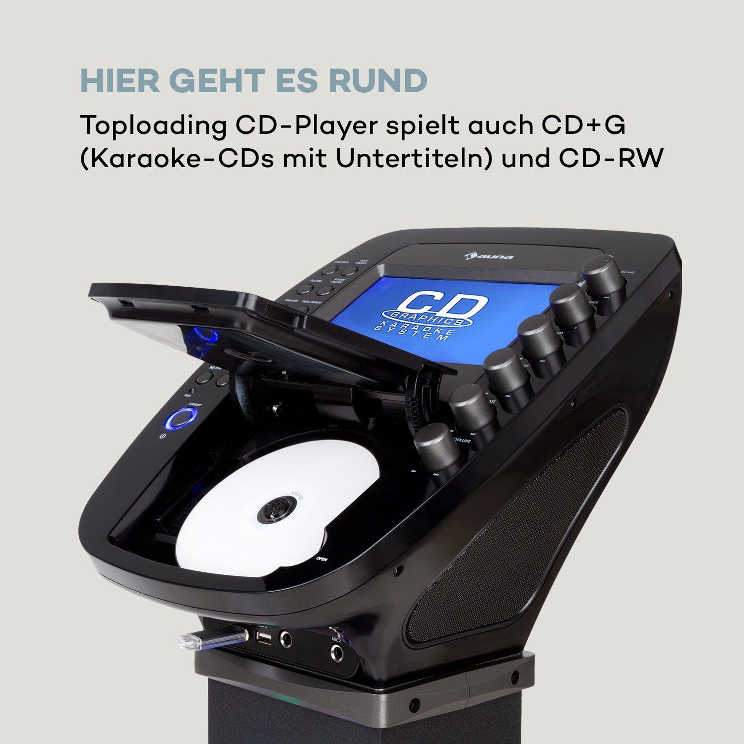 Auna KaraBig Party-Lautsprecher (Bluetooth, 80 W)