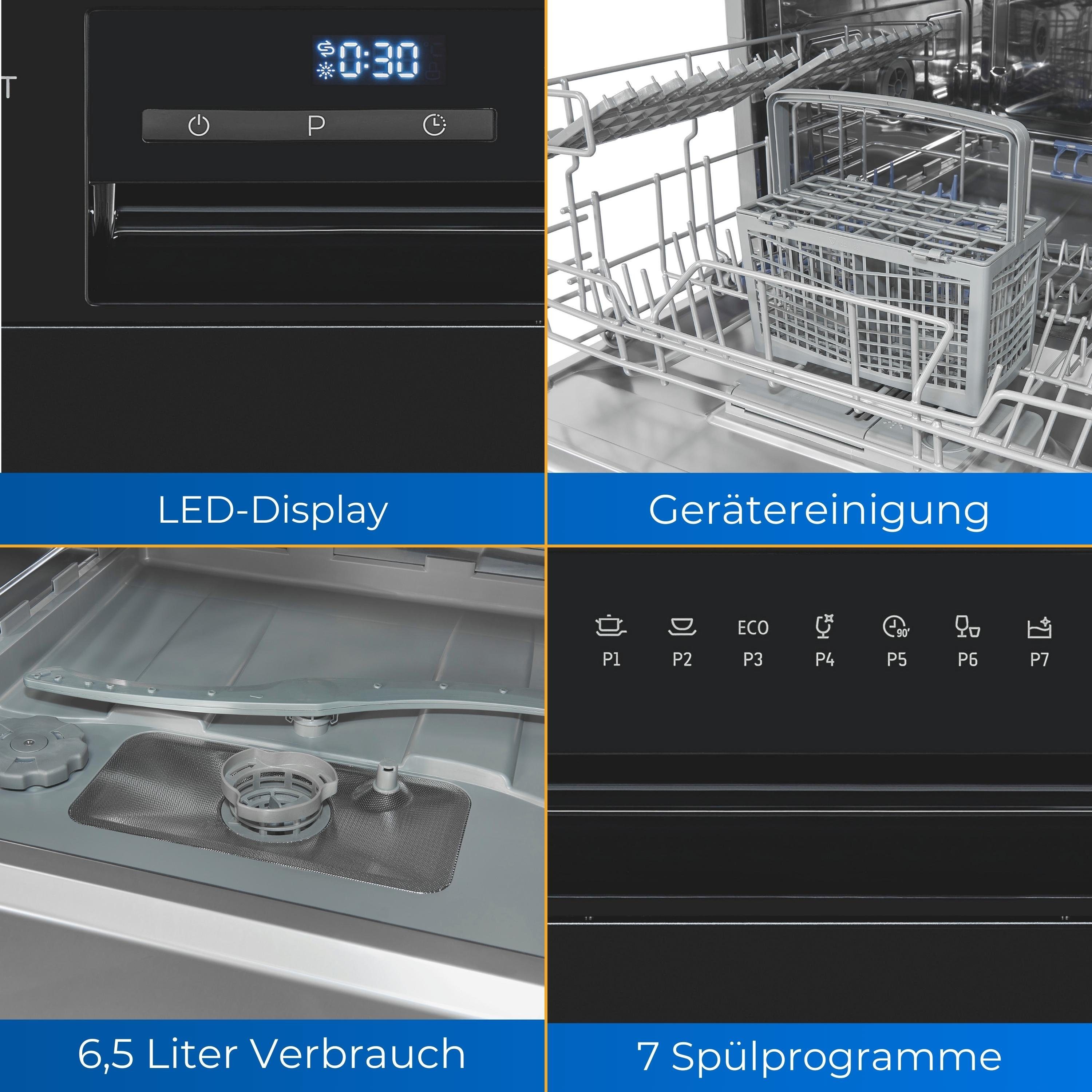 exquisit Tischgeschirrspüler, GSP206-030D, 6 Maßgedecke, kompakt und Platzsparend, ideal für kleine Küchen