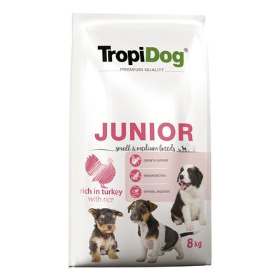 Tropidog Premium Junior Small & Medium Truthahn & Reis