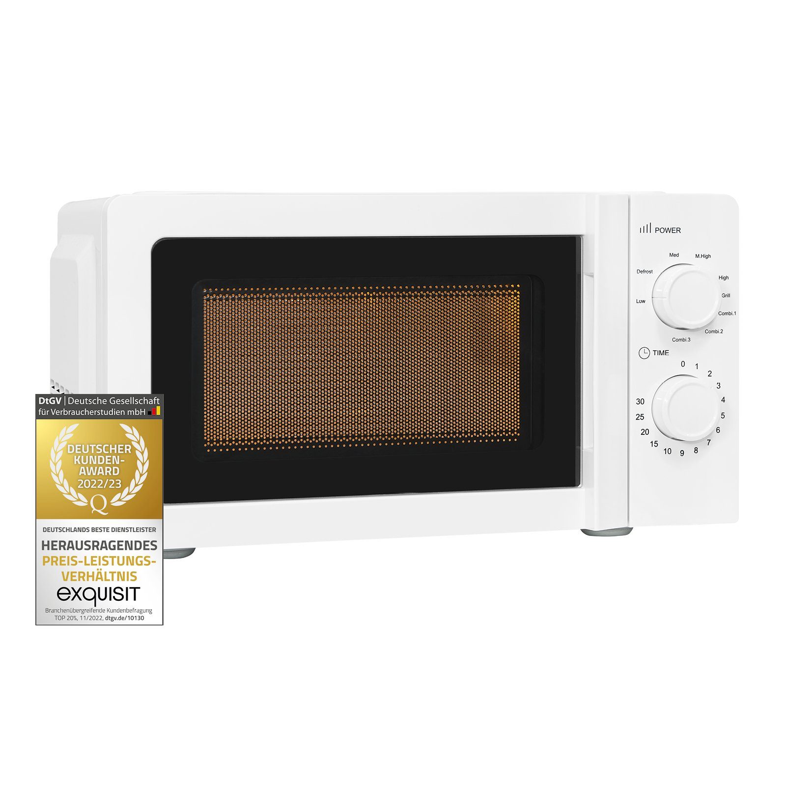 exquisit Mikrowelle MW717-070G, Mikrowelle, Grill, 20,00 l, inkl. Grillrost, Farbauswahl, schlicht und effizient