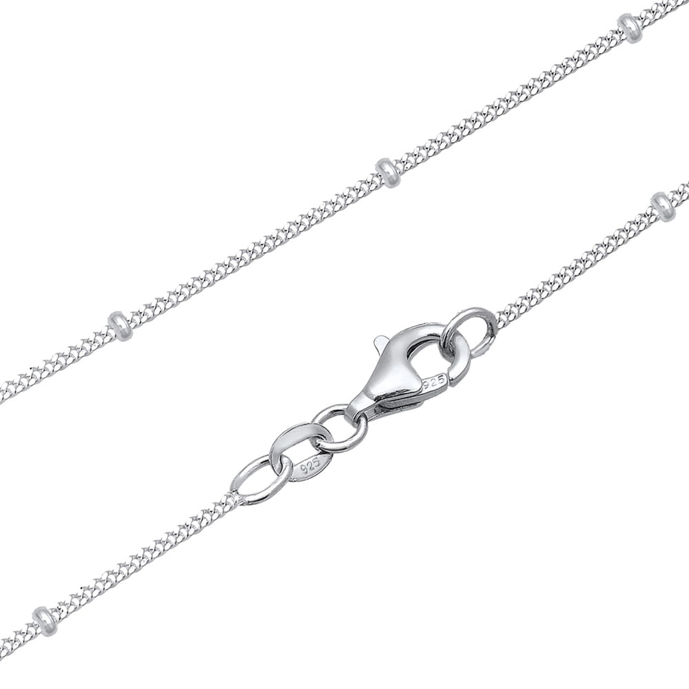 Elli Elli Collier Antik Kreuz Kugelkette Zirkonia 80's 925er Silber collier