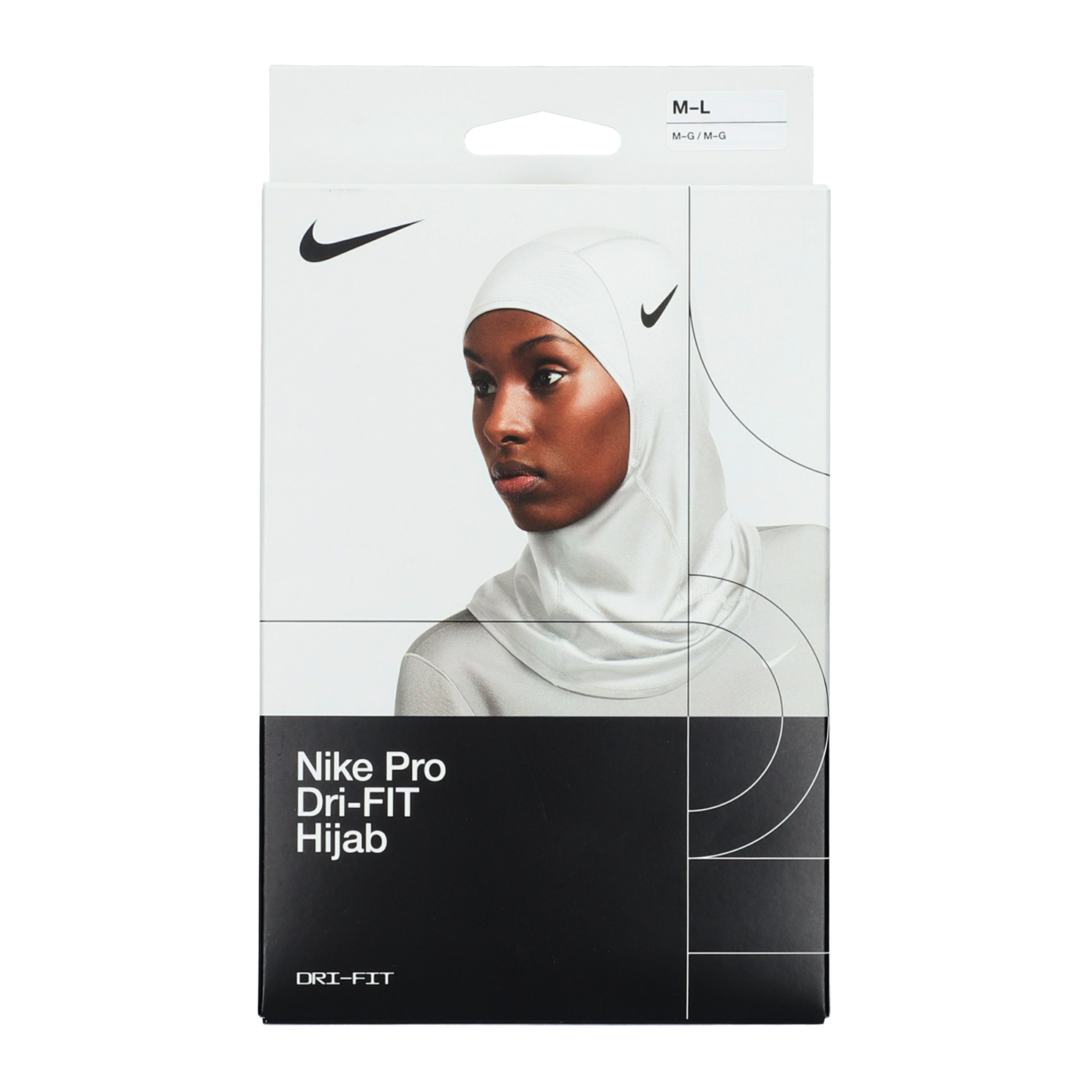 Nike Pro Hijab 2.0 Weiss Schwarz FWHT