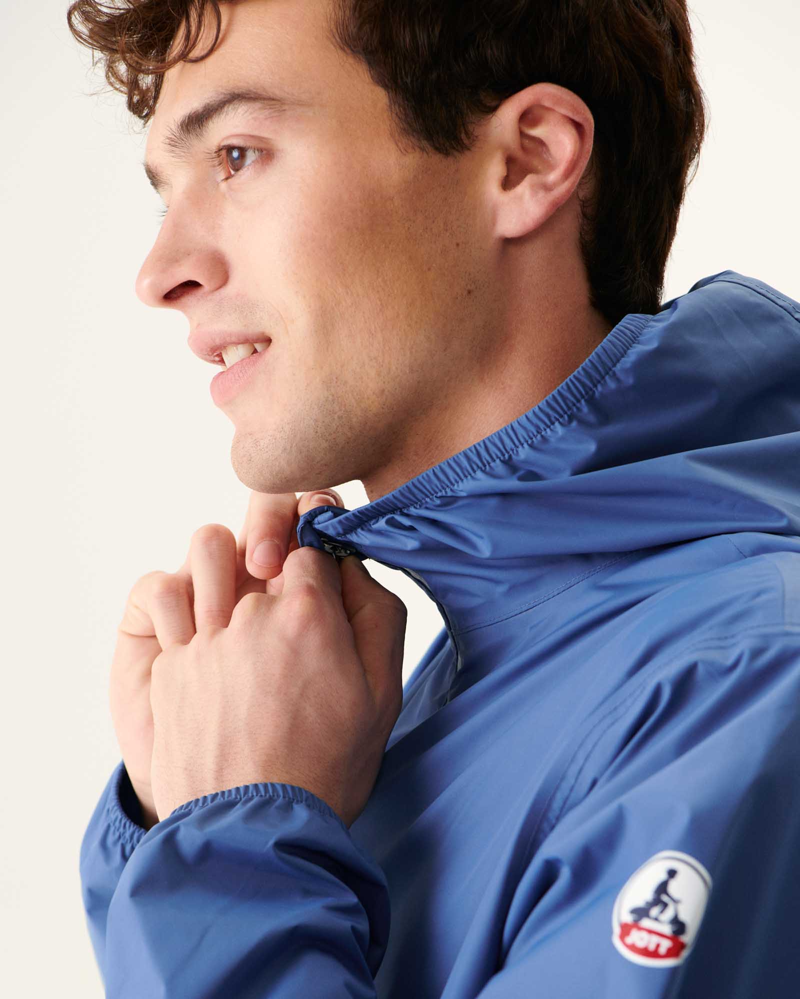 Imperméable à capuche paquetable Bleu jeans Manille