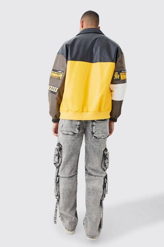 Lockere Cargo-Jeans mit Taschen und Acid-Waschung