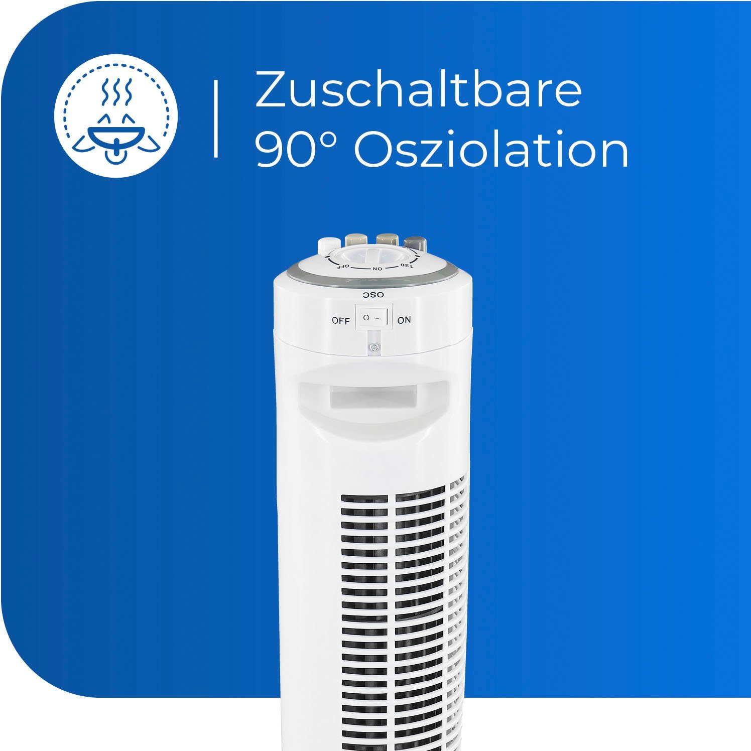 exquisit Standventilator VS 34570 we, inkl. Oszillation & 45 W Leistung, weiß