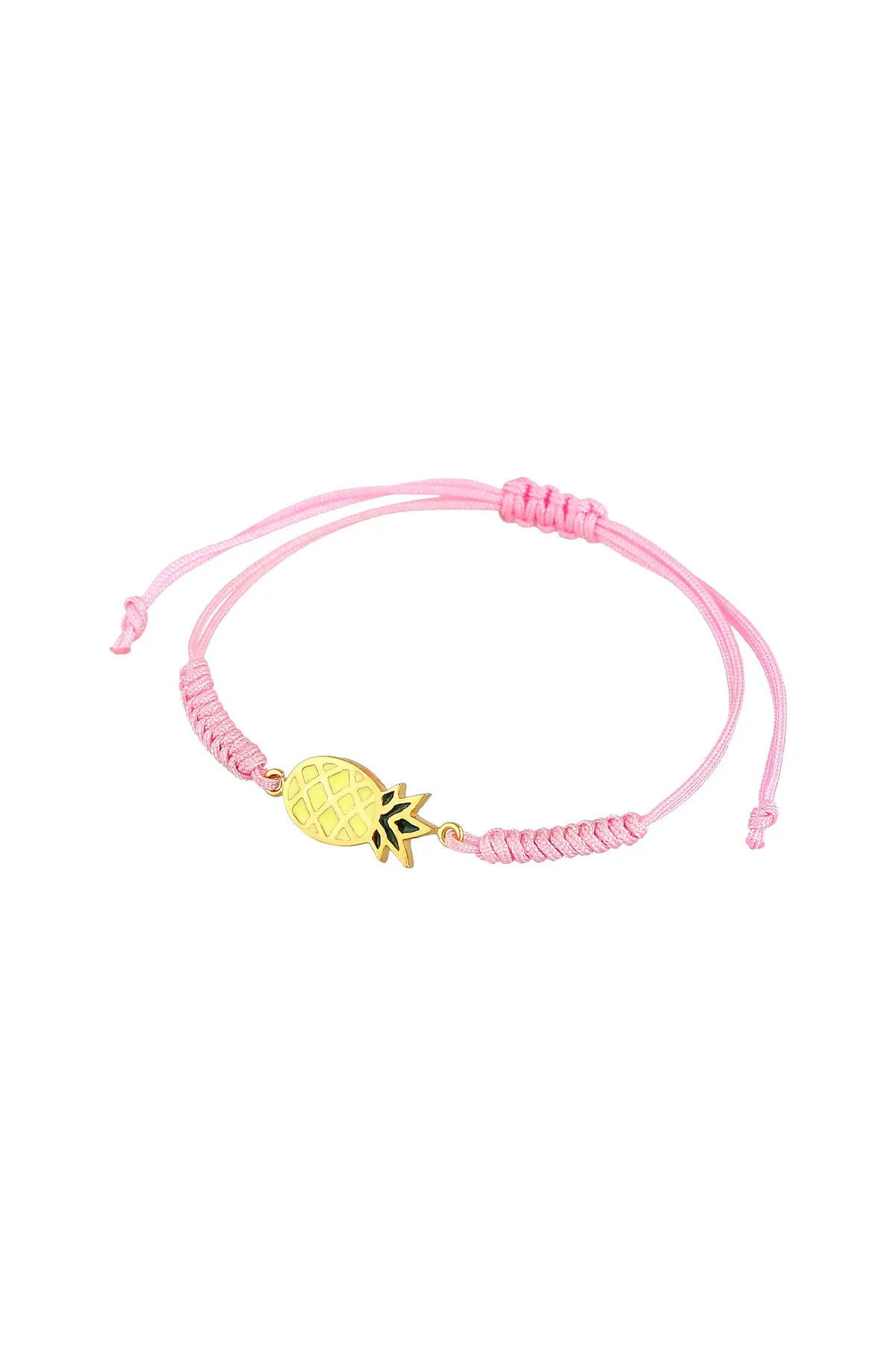 ELLI  Armband Kinder Ananas Bunt Nylon verstellbar 925 Silber