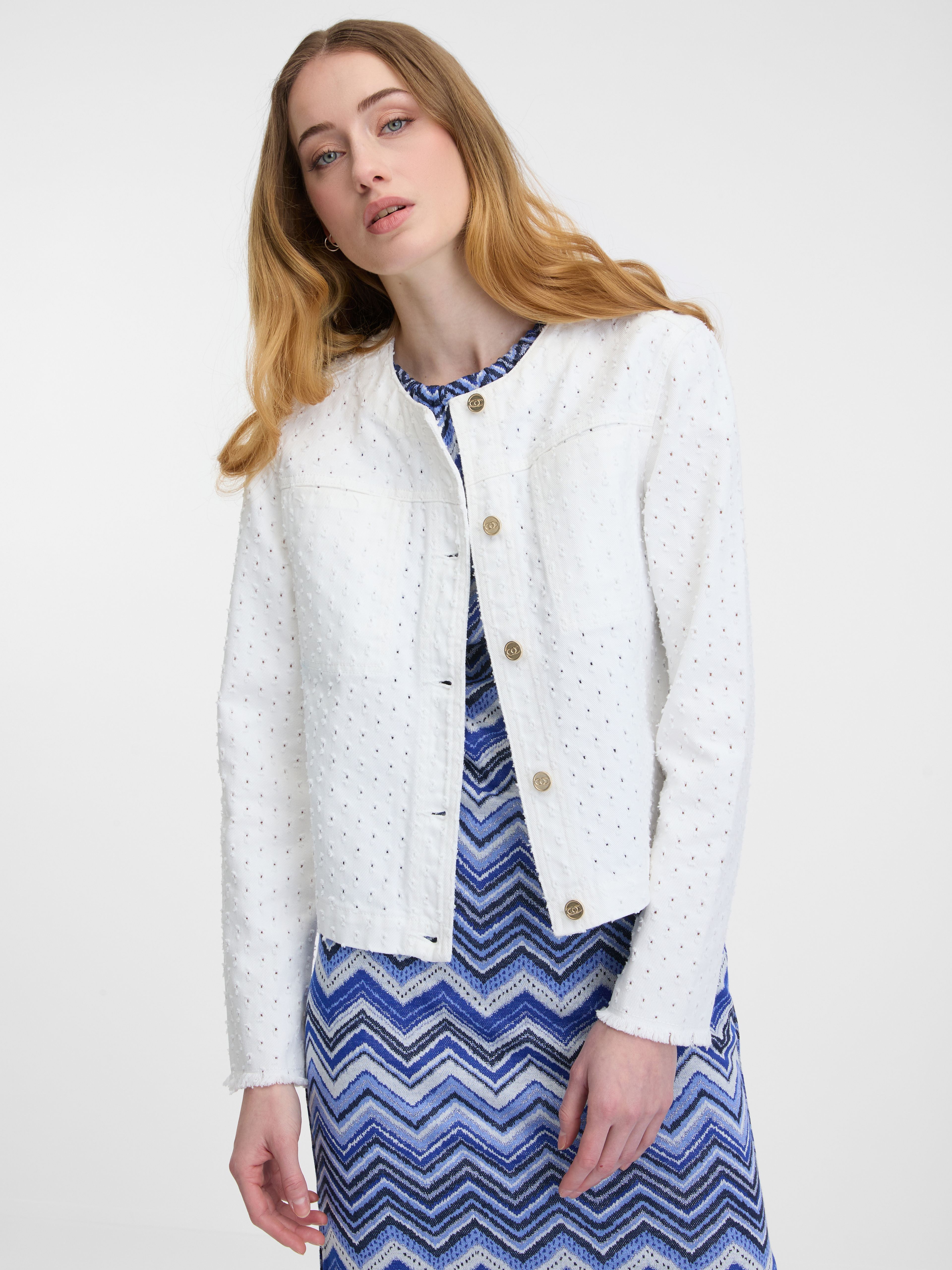 Weiße Damen-Jeansjacke ORSAY