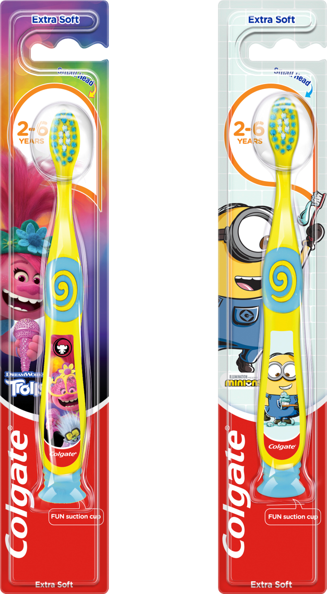 Zahnbürste Kinder Minions/Trolls, 2 bis 6 Jahre extra soft, 1 St