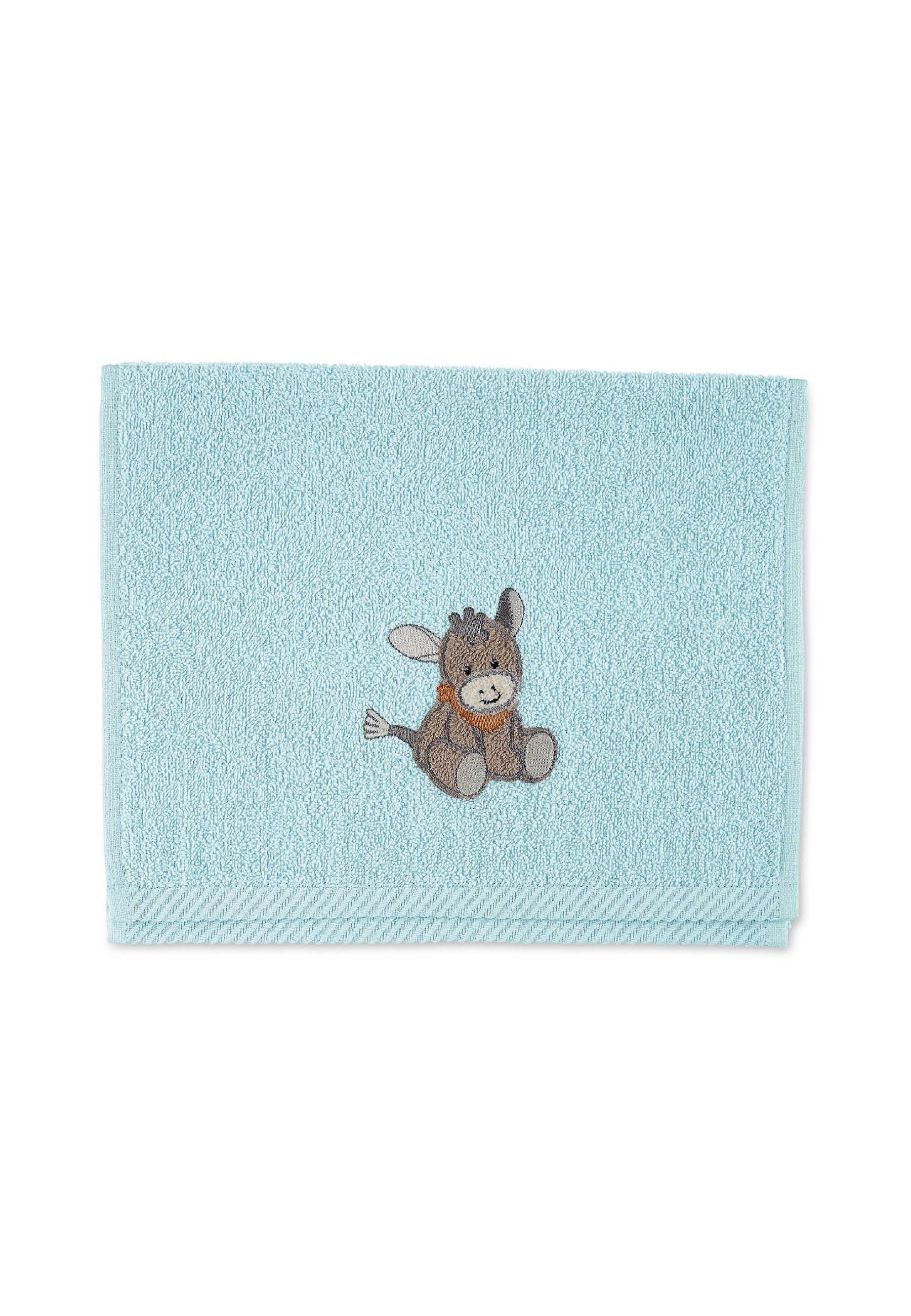 Kinderhandtuch Esel Emmi in Blau, 30x50cm