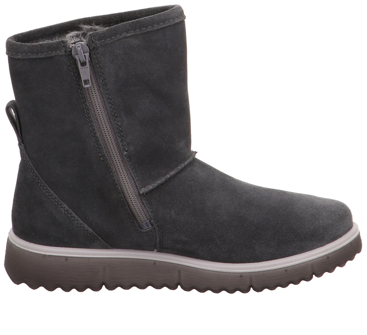 LORA - Grau Stiefel mit Reißverschluss