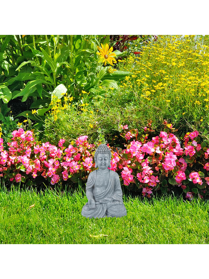 relaxdays Buddha Figur in Hellgrau - (H)30 cm günstig kaufen onesize
