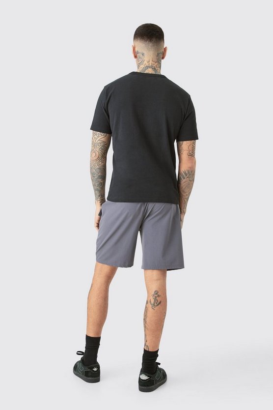 Tall lockere elastische Stretch Cargo-Shorts mit Reißverschluss