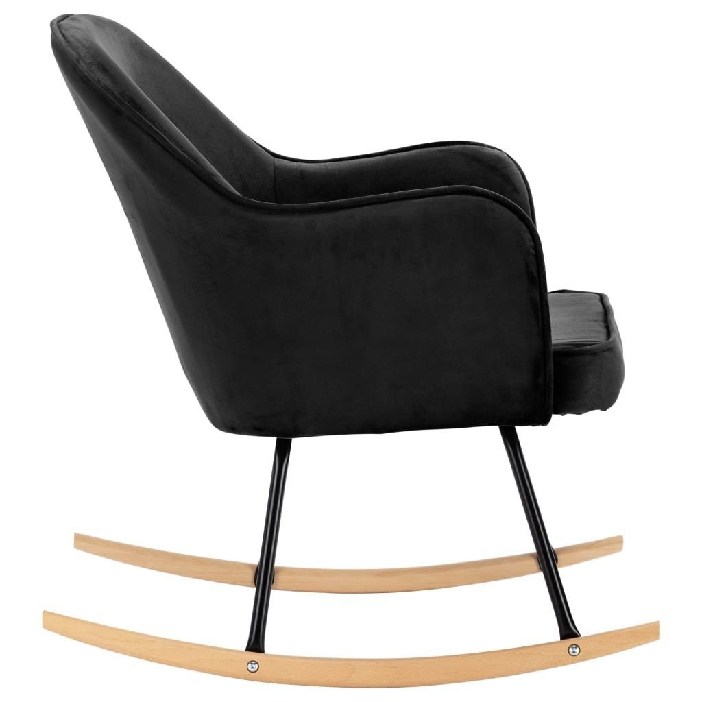 möbelando Schaukelstuhl Aletshausen (B/H/T: 60x84x74 cm), aus Samt in Schwarz