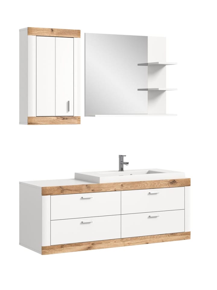 ebuy24 Badmöbelset Laredo 3-teilig Weiß 132 x 48 cm günstig kaufen onesize