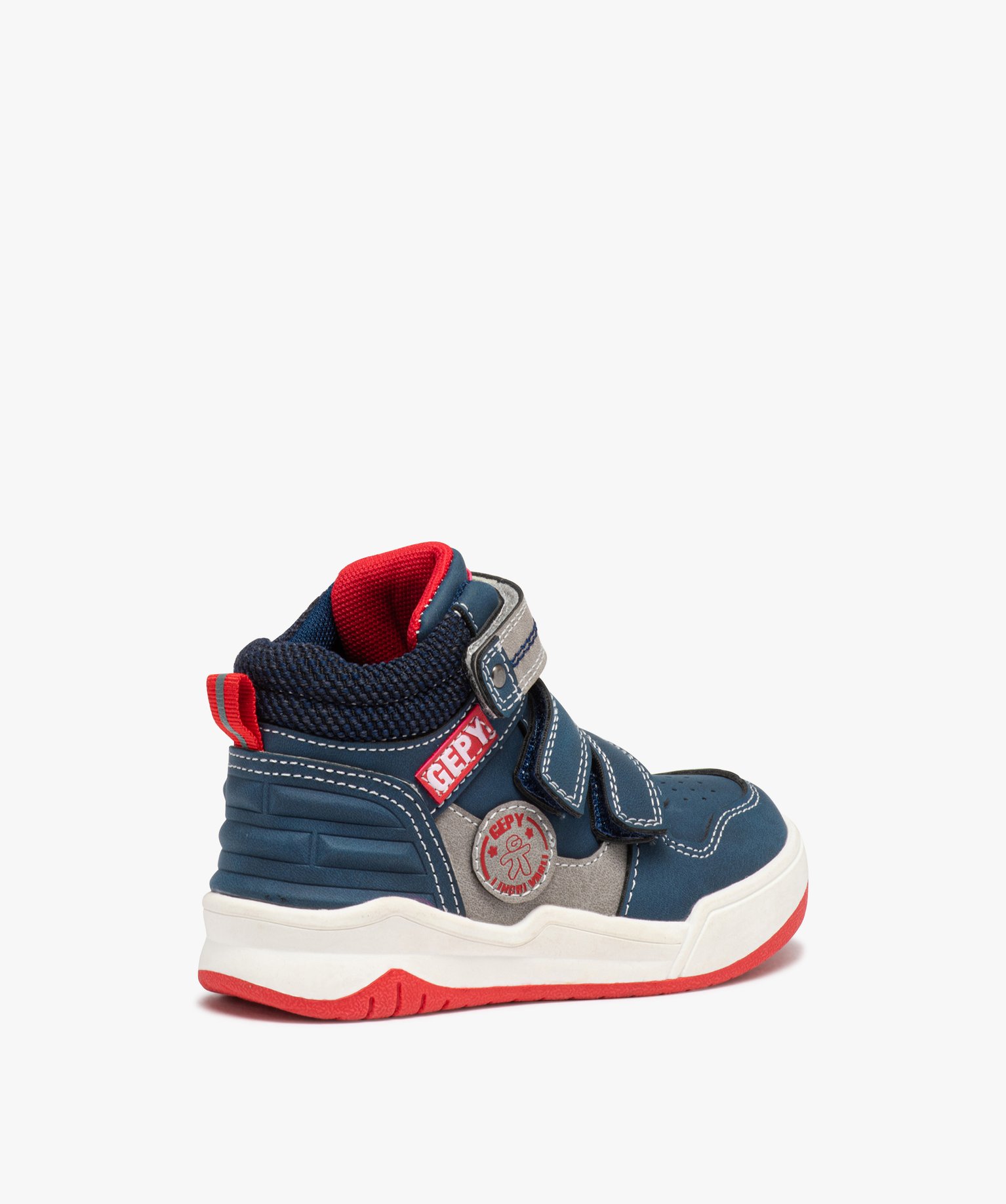 Baskets Garçon montantes triple scratch - Gepy bleu | GEMO