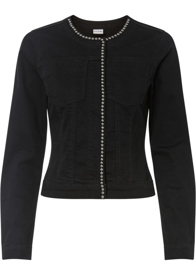 Jeanstwill-Jacke mit Nieten