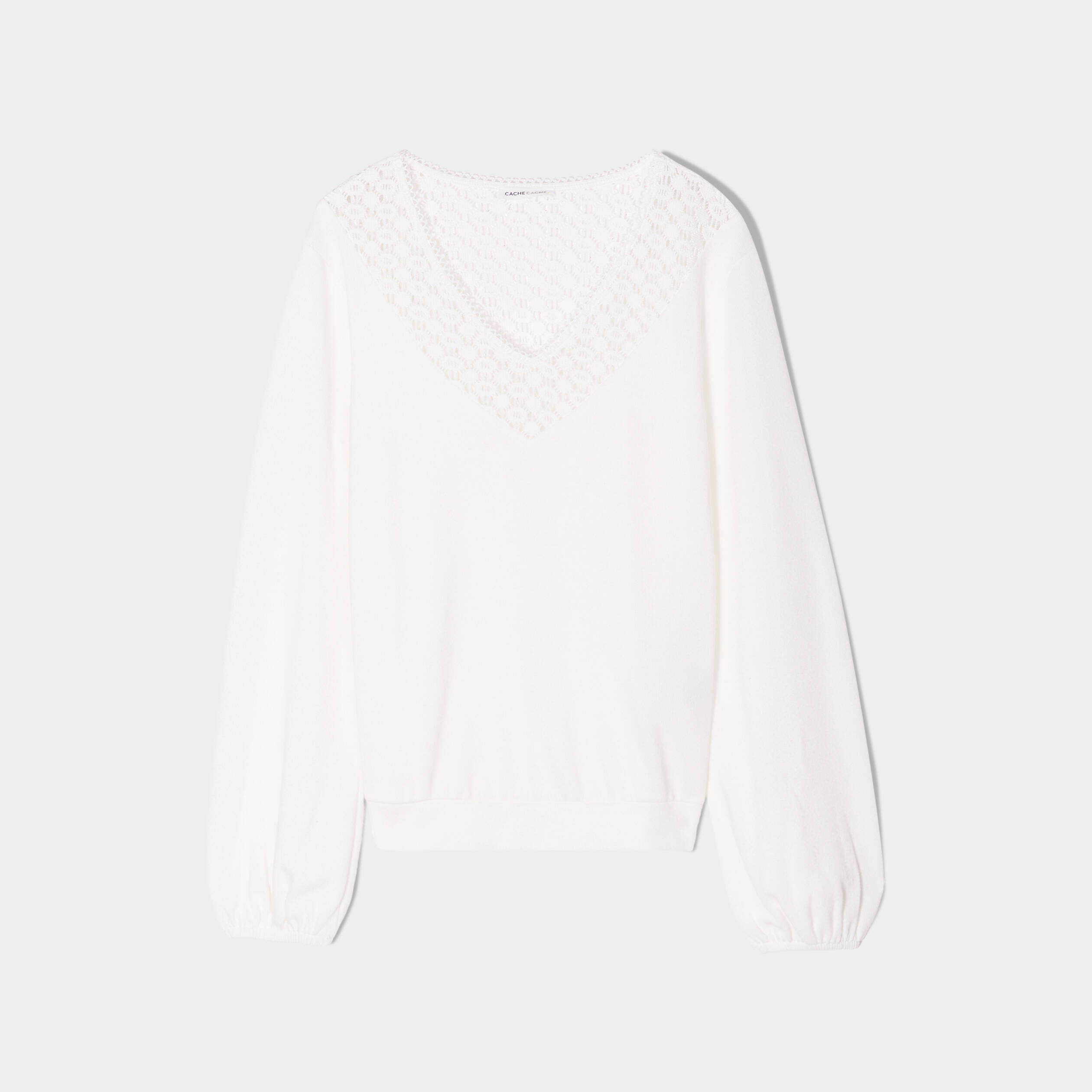 T-shirt manches longues blanc femme | Cache Cache