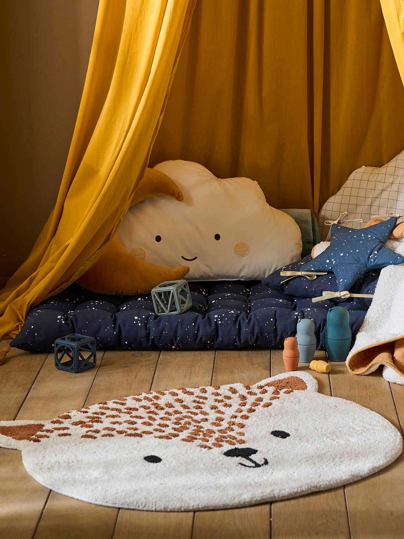 Tapis en éponge Renard des neiges beige
