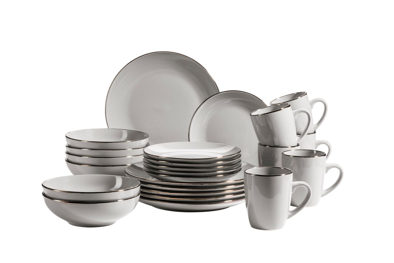 Mäser Serie Metallic Rim, Kombiservice 24 teilig für 6 Personen