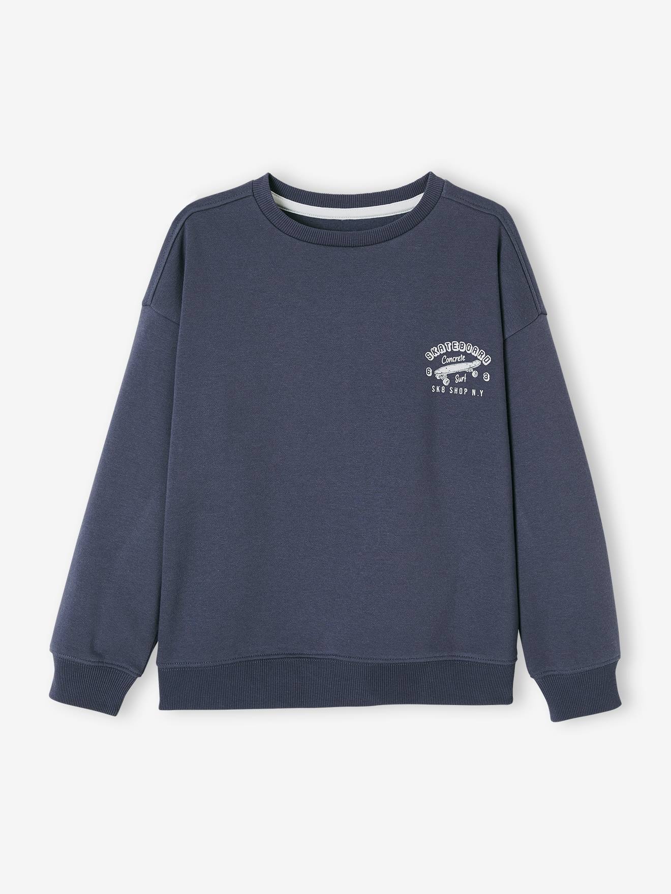 Sweat couleur motif poitrine Basics garçon menthe