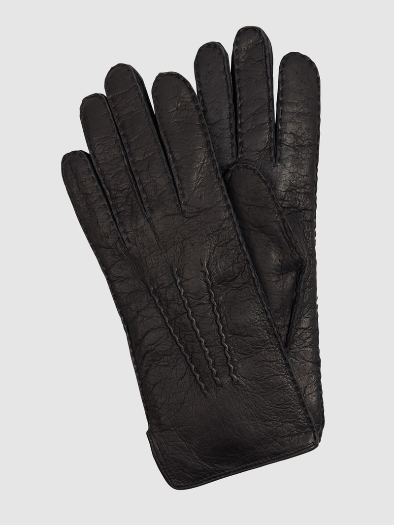 Handschuhe aus Peccaryleder in schwarz