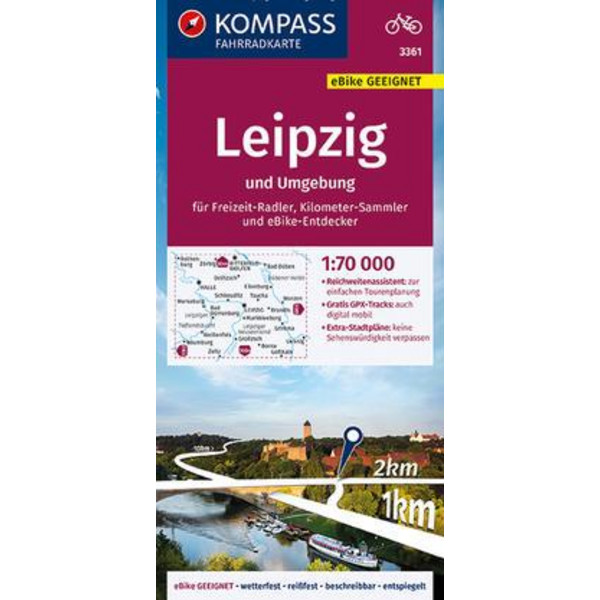 KOMPASS FAHRRADKARTE LEIPZIG UND UMGEBUNG - Fahrradkarte