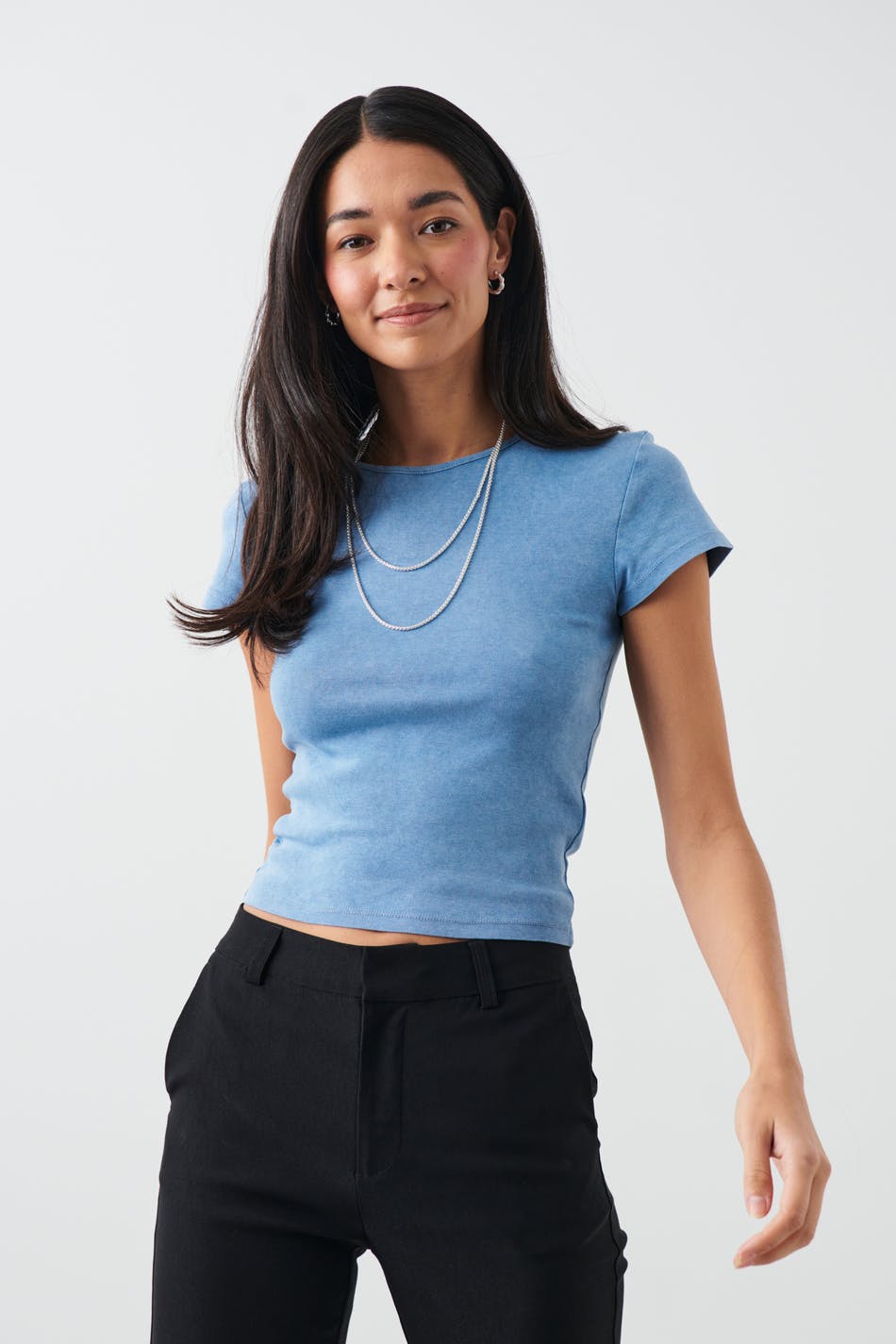 Washed tight rib top