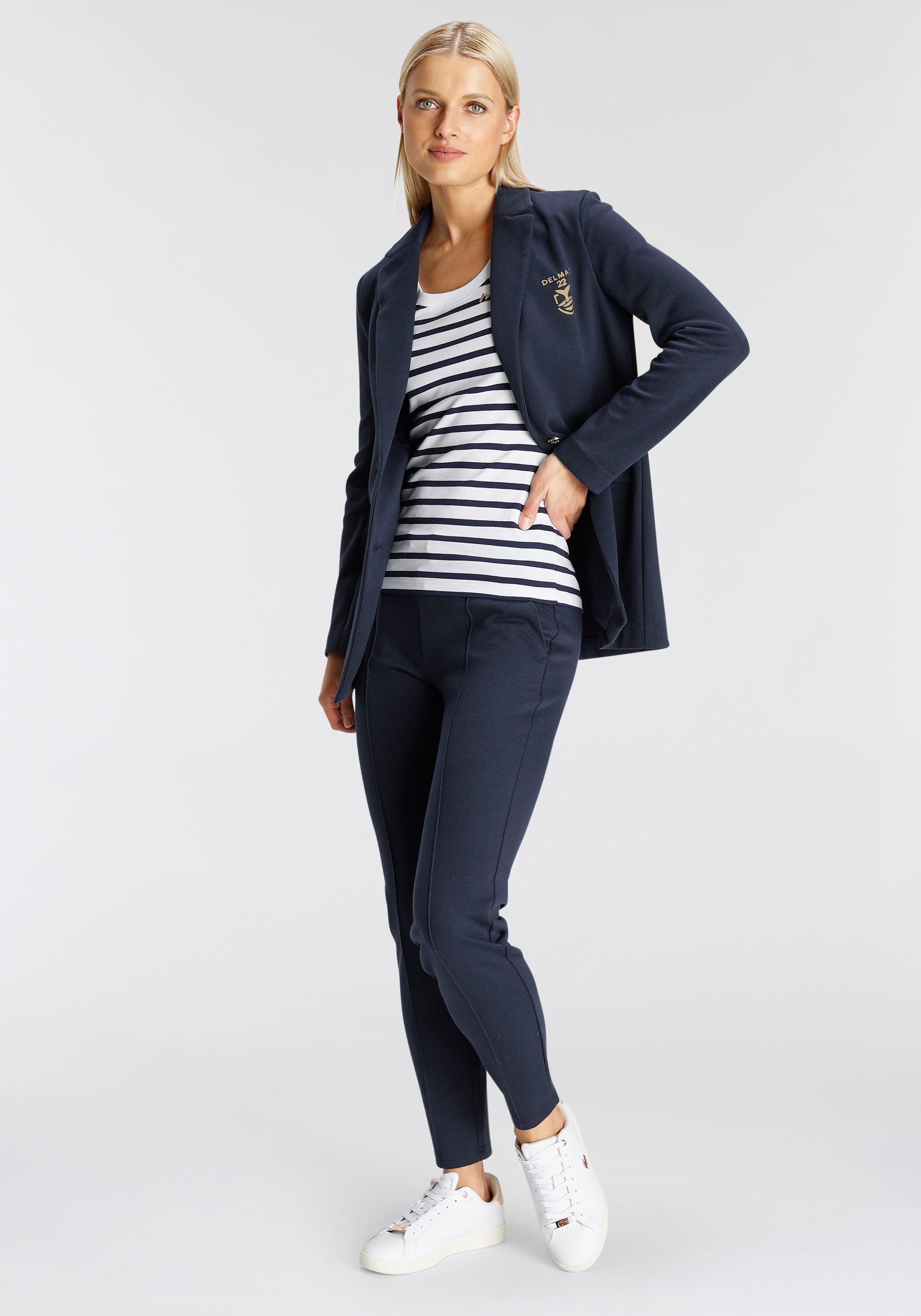 DELMAO Jerseyblazer aus Piqué-Ware im sportiven Look -NEUE MARKE!